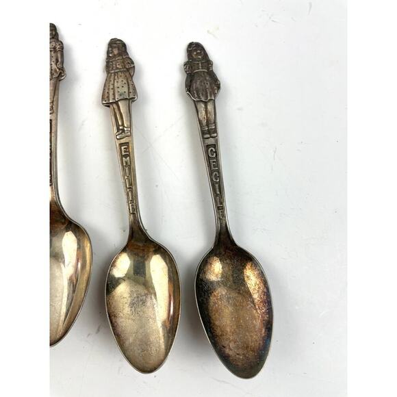 VTG Set of 6 Spoons Yvonne Cecile Marie Annette 1930's Carlton SilverPlate - Picture 8 of 10